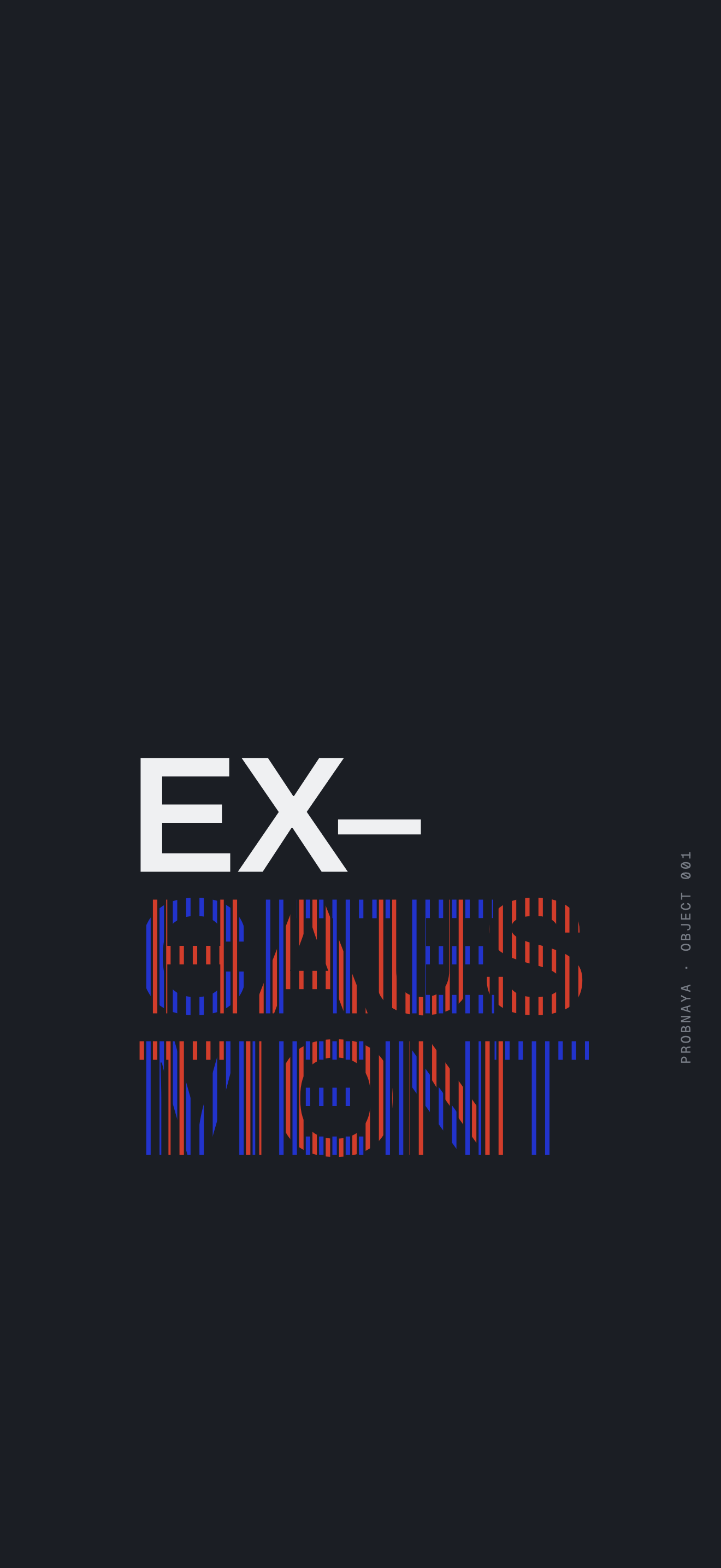Dark phone wallpaper: EX– with the two tails interlaced on a dark ground.